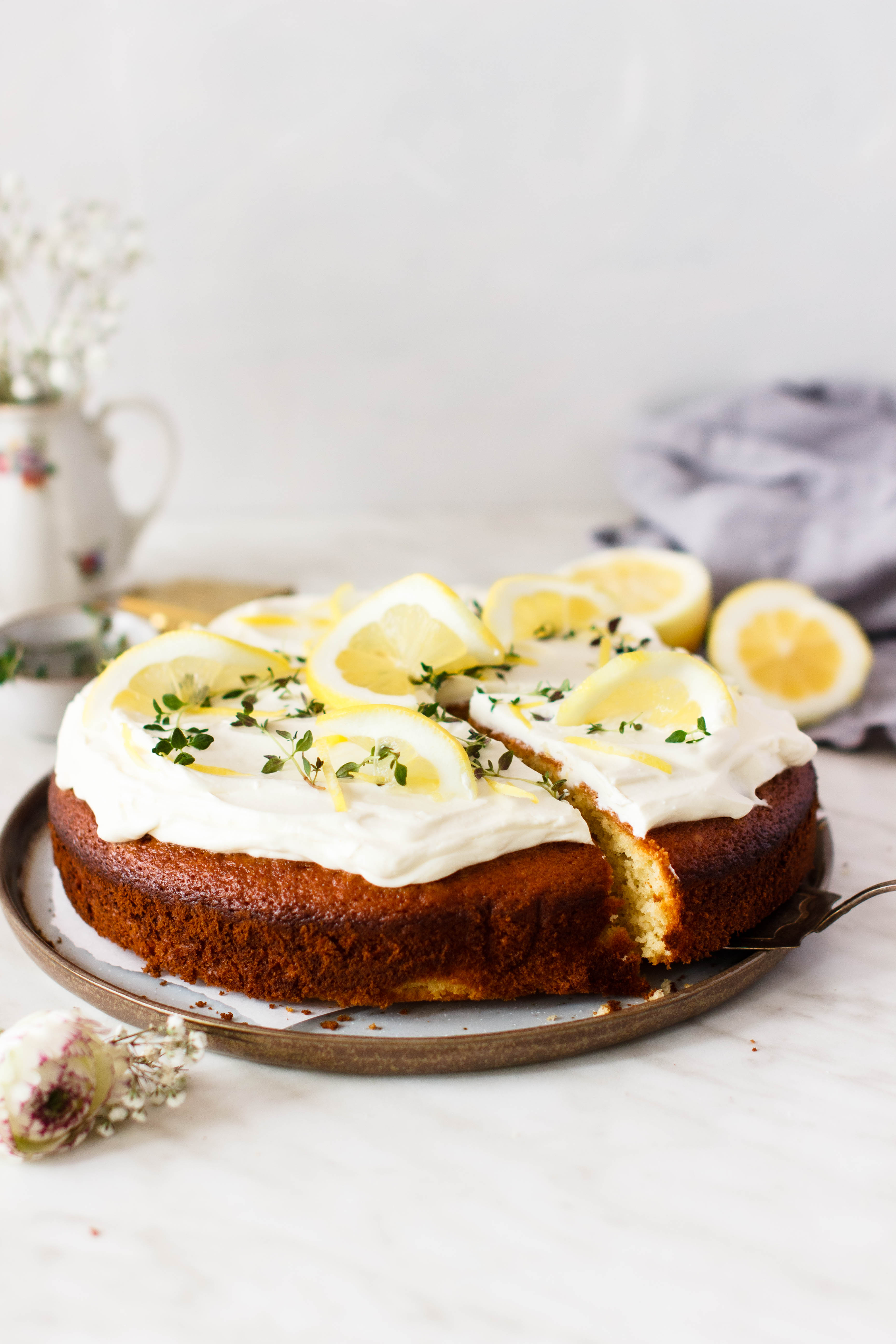 Rezept für einen Zitronen Joghurt Kuchen mit Olivenöl - Hey Foodsister